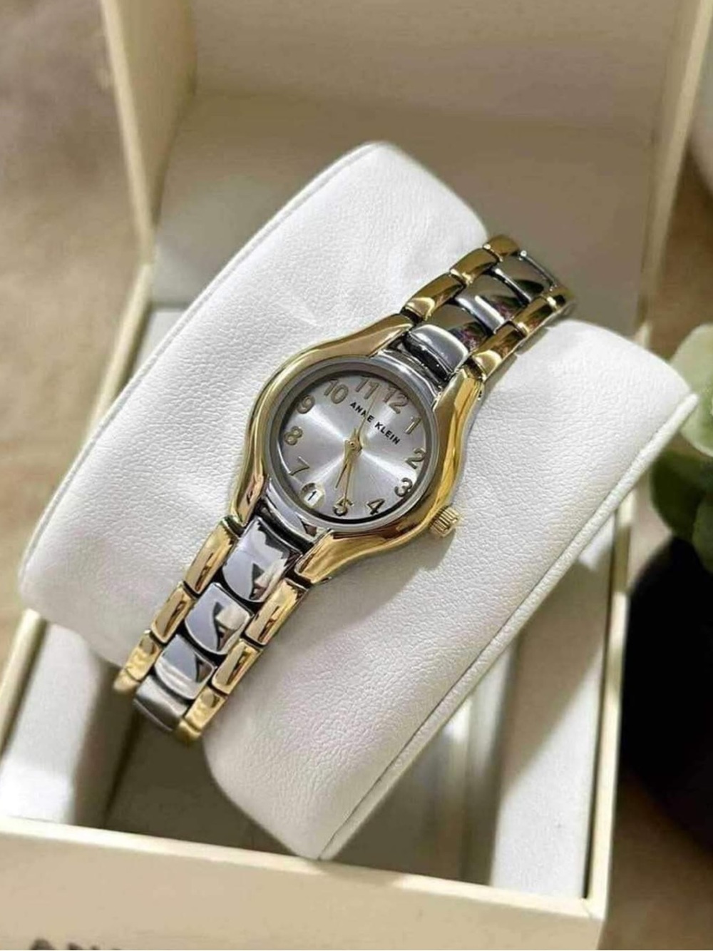 Anne Klein Two-Tone Gold and Silver Women's Bracelet Watch